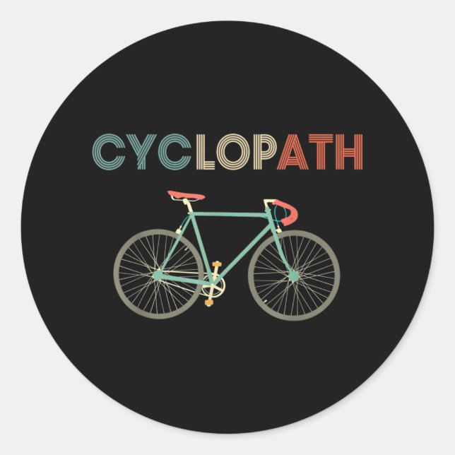 Cyclopath Funny Bicycle Cyclist Humour Classic Round Sticker (Front)