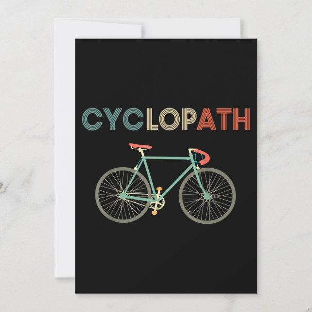Cyclopath Funny Bicycle Cyclist Humour Invitation (Front)