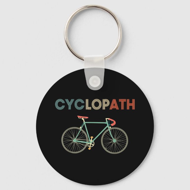Cyclopath Funny Bicycle Cyclist Humour Key Ring (Front)