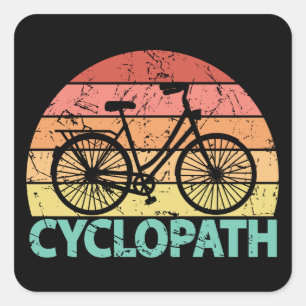 Cyclopath Funny Cycling Bicycle Square Sticker