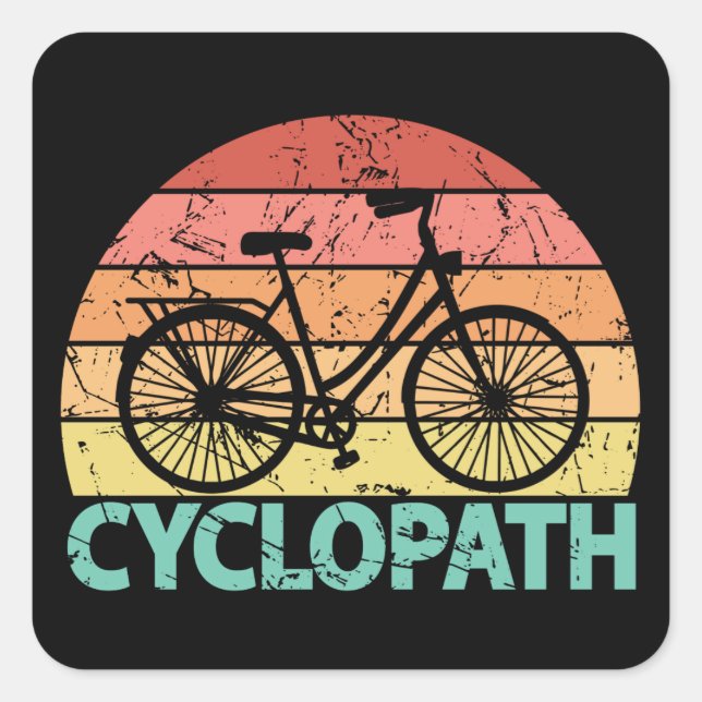 Cyclopath Funny Cycling Bicycle Square Sticker (Front)