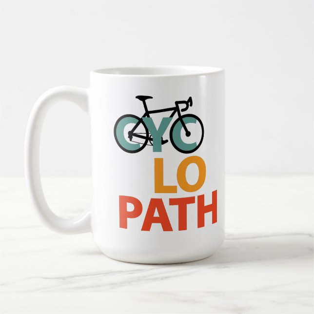 Cyclopath Funny Cycling Coffee Mug (Left)
