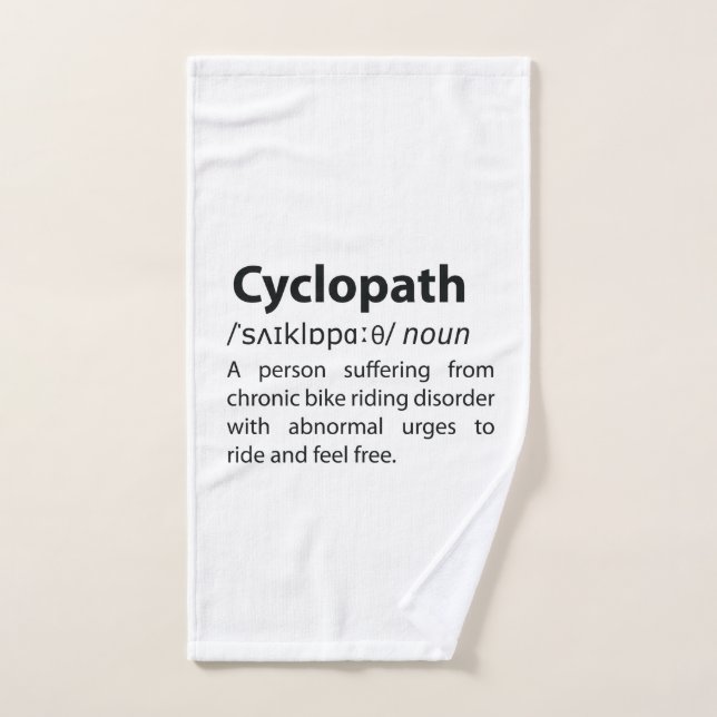 Cyclopath Funny Dictionary Definition Hand Towel (Hand Towel)