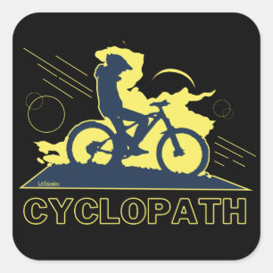 CYCLOPATH funny mountain bike gift idea            Square Sticker