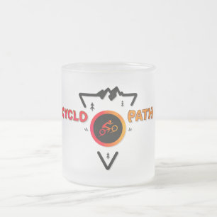 Cyclopath Retro Orange Edition Frosted Glass Coffee Mug