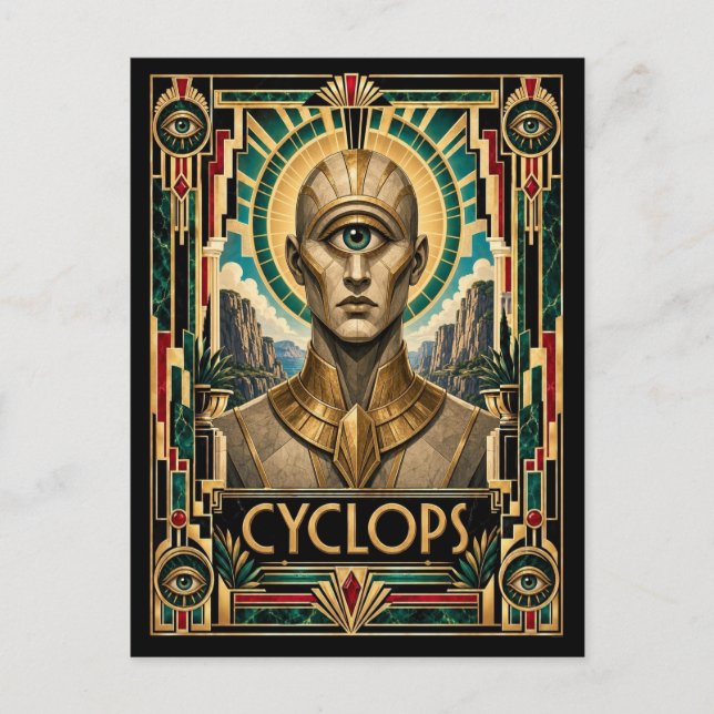 Cyclops, Art Deco Mythical Postcard (Front)