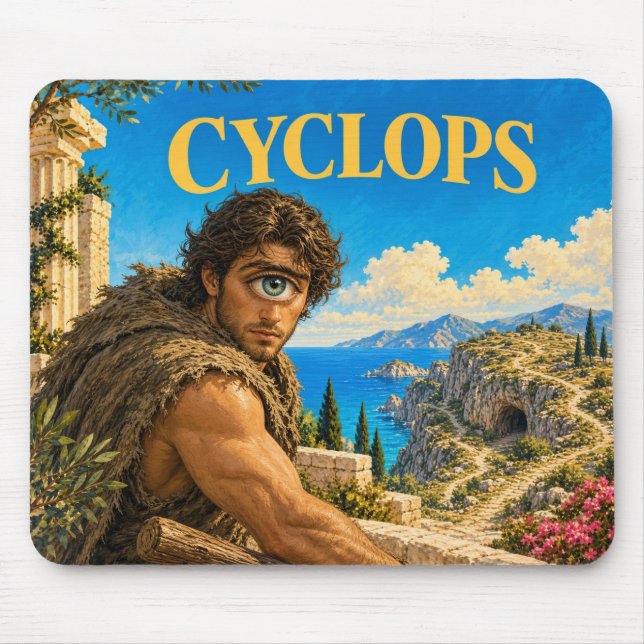 Cyclops, Gothic Fantasy Monster Mouse Mat (Front)