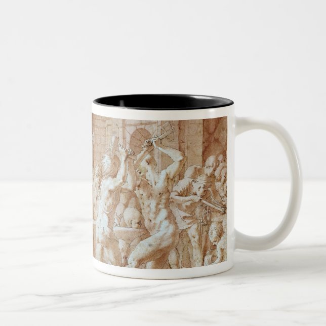 Cyclops in the Forge of Vulcan Two-Tone Coffee Mug (Right)
