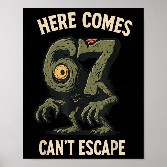 Cyclops Monster 6x7 Meme Haunted Number 67 Hallowe Poster (Front)
