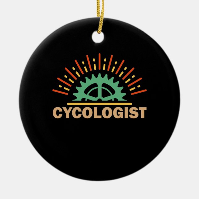 Cycologist Art Ceramic Tree Decoration (Front)