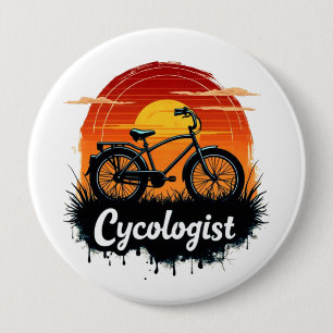 Cycologist Bike Adventure: Sunset Graphic Tee  10 Cm Round Badge