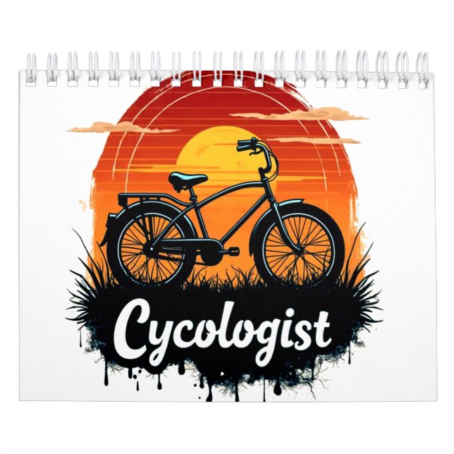 Cycologist Bike Adventure: Sunset Graphic Tee  Calendar (Cover)
