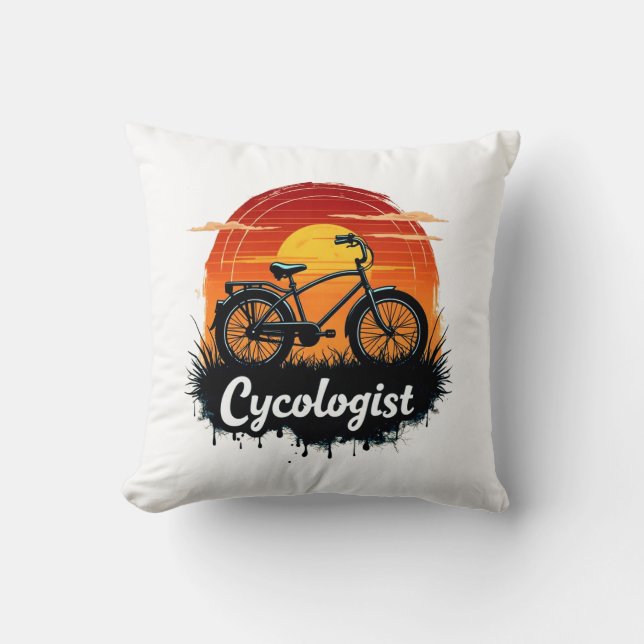 Cycologist Bike Adventure: Sunset Graphic Tee  Cushion (Front)