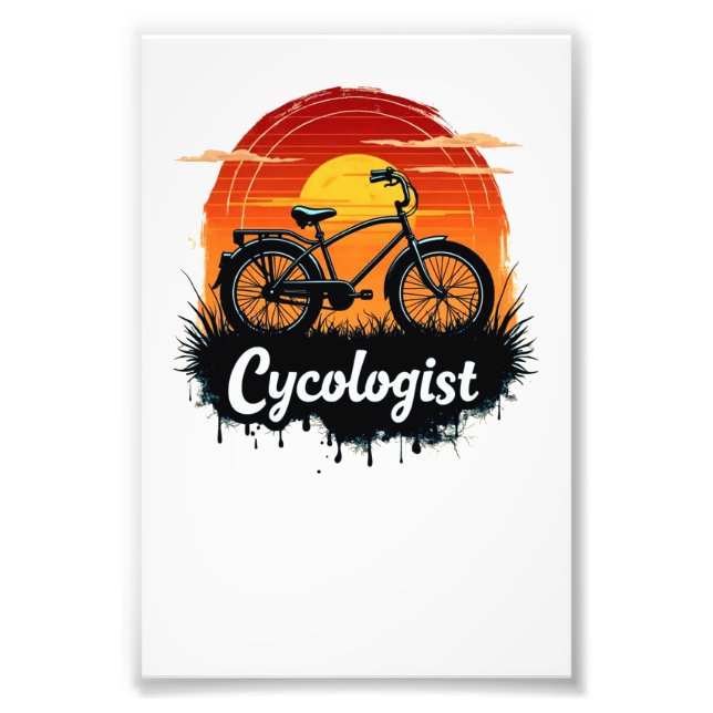 Cycologist Bike Adventure: Sunset Graphic Tee  Photo Print (Front)