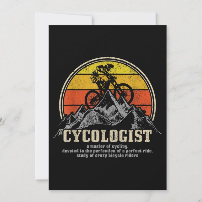 Cycologist Definition Funny Mountain Bike MTB Invitation (Front)