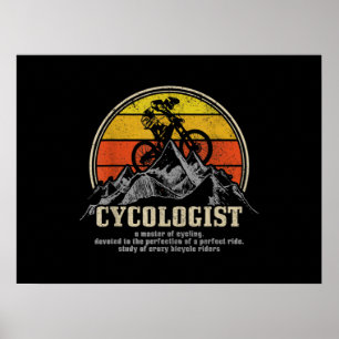 Cycologist Definition Funny Mountain Bike MTB Poster