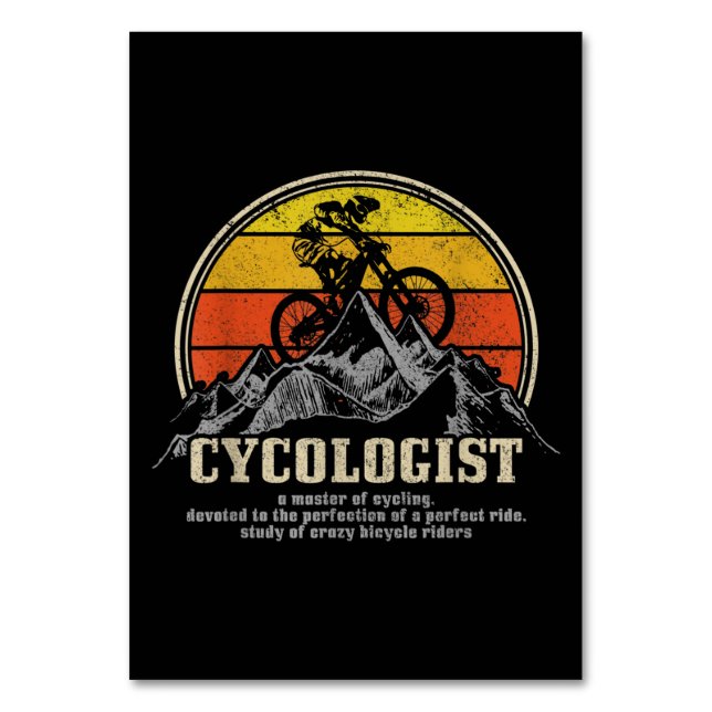 Cycologist Definition Funny Mountain Bike MTB Table Number (Front)