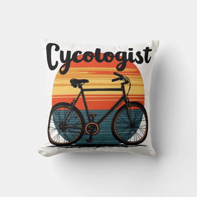 Cycologist: Energetic Biker Tee – for Cycling Cushion (Front)