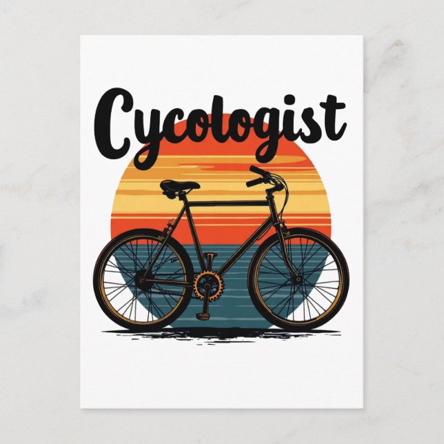 Cycologist: Energetic Biker Tee – for Cycling Postcard (Front)