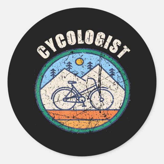 Cycologist Funny Bicycle Cycling For Classic Round Sticker (Front)