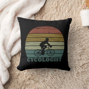 Cycologist funny cycling saying cushion
