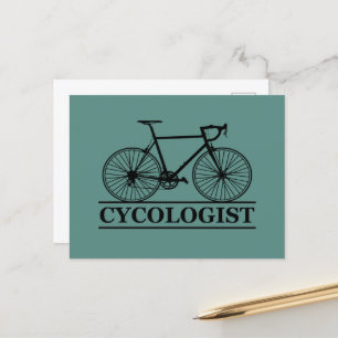 Cycologist funny cycling saying holiday postcard