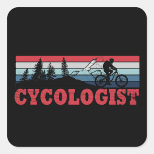 Cycologist funny cycling saying square sticker