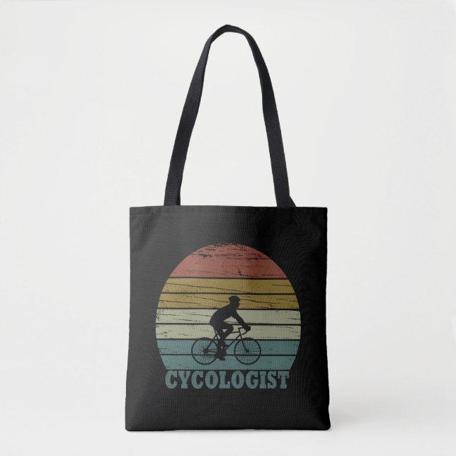 Cycologist funny cycling saying tote bag (Front)