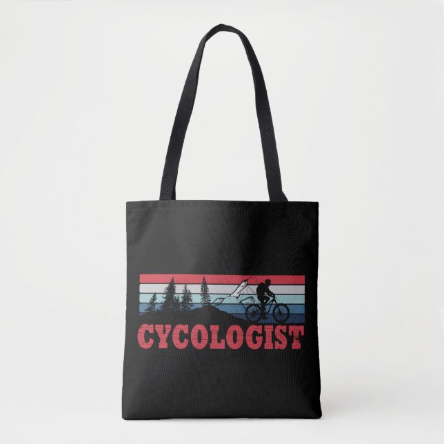 Cycologist funny cycling saying tote bag (Front)