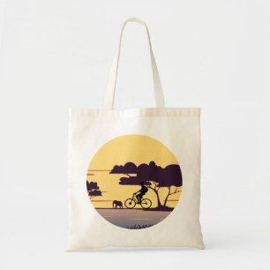 Cycologist-Safari bike tour with sunset Elephant   Tote Bag