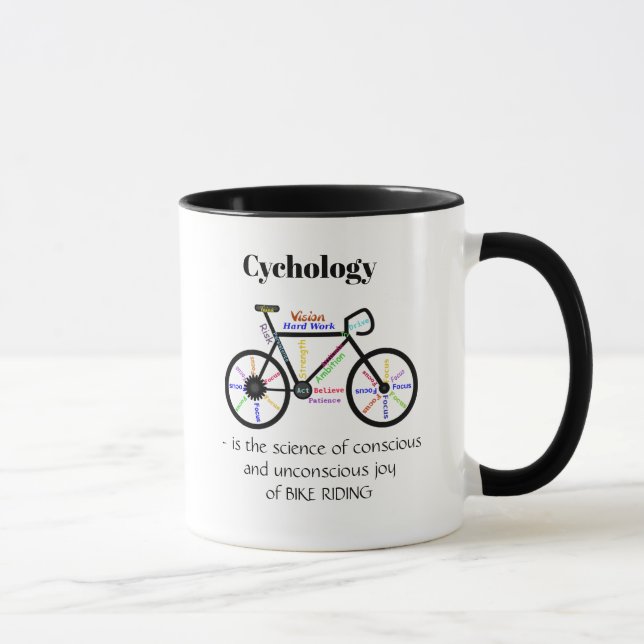 Cycology the Science of the Joy of Bike Riding Fun Mug (Right)