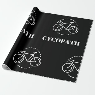 Cycopath Cycling Pun Minimalist Road Bike Cyclist Wrapping Paper