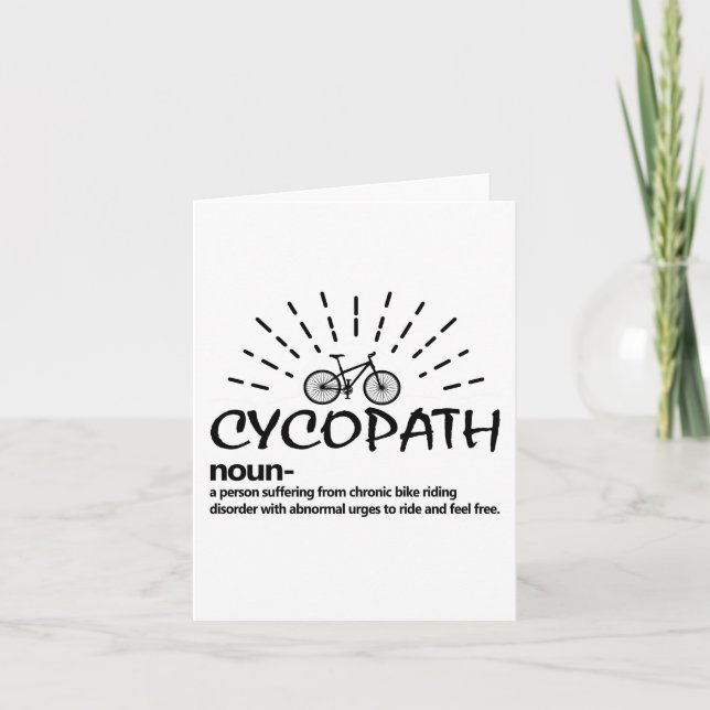 Cycopath Definition Funny Biker Cyclist Card (Front)