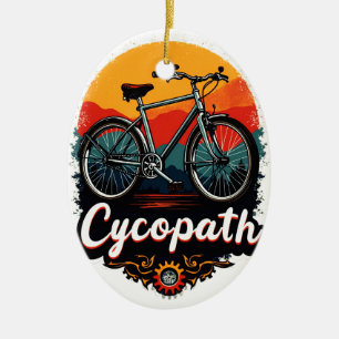 Cycopath: Energetic Bike and sunset Graphic Ceramic Tree Decoration