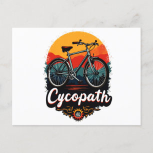 Cycopath: Energetic Bike and sunset Graphic Holiday Postcard