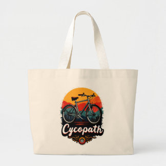 Cycopath: Energetic Bike and sunset Graphic Large Tote Bag