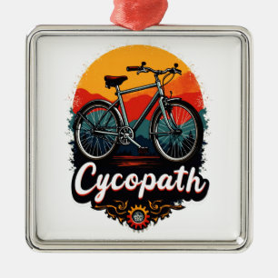 Cycopath: Energetic Bike and sunset Graphic Metal Tree Decoration