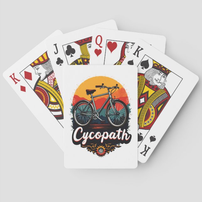 Cycopath: Energetic Bike and sunset Graphic Playing Cards (Back)