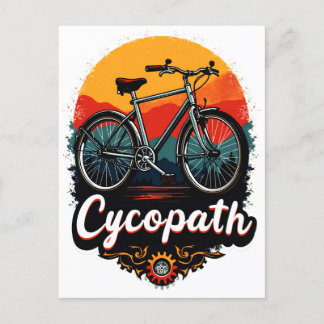 Cycopath: Energetic Bike and sunset Graphic Postcard