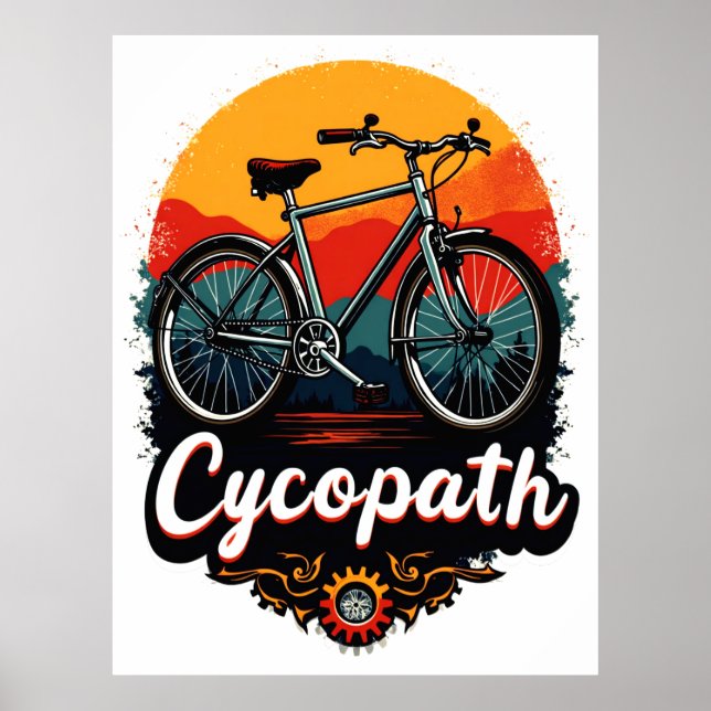 Cycopath: Energetic Bike and sunset Graphic Poster (Front)