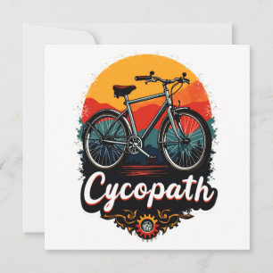 Cycopath: Energetic Bike and sunset Graphic Thank You Card