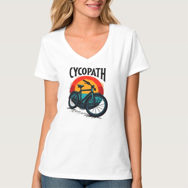 Cycopath: Energetic Bike with sunset Graphic Tee (Front)