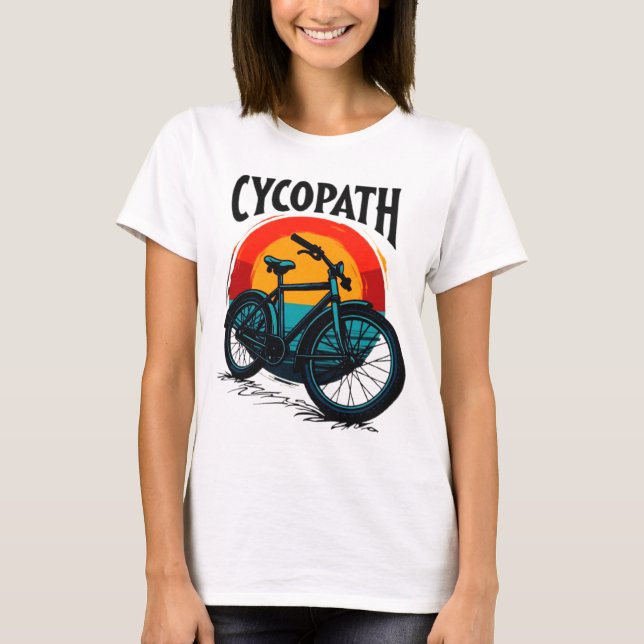 Cycopath: Energetic Bike with sunset Graphic Tee (Front)