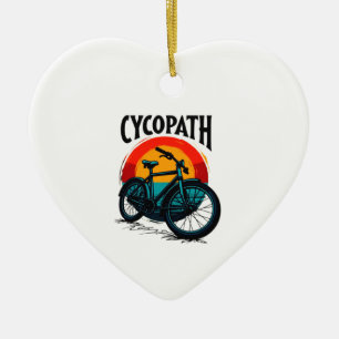Cycopath: Energetic Bike with sunset Graphic Tee Ceramic Tree Decoration