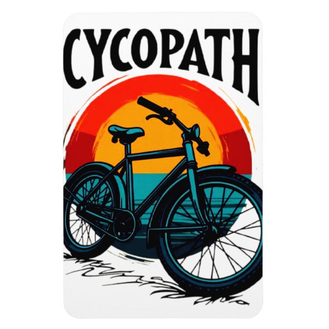 Cycopath: Energetic Bike with sunset Graphic Tee Magnet (Vertical)