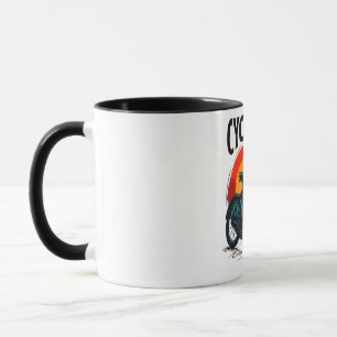 Cycopath: Energetic Bike with sunset Graphic Tee Mug
