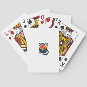 Cycopath: Energetic Bike with sunset Graphic Tee Playing Cards