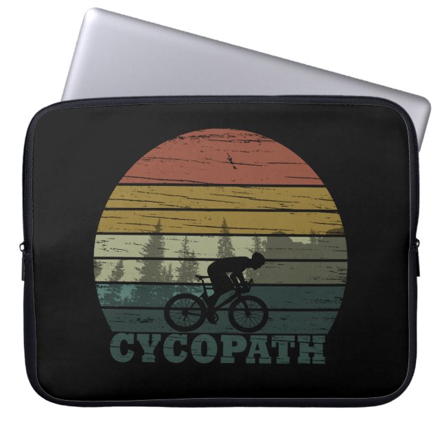 Cycopath funny biking saying laptop sleeve (Front)