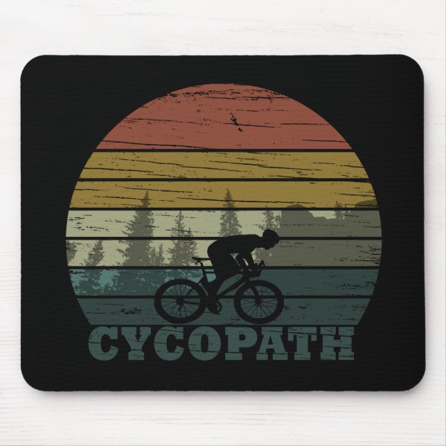 Cycopath funny biking saying mouse mat (Front)