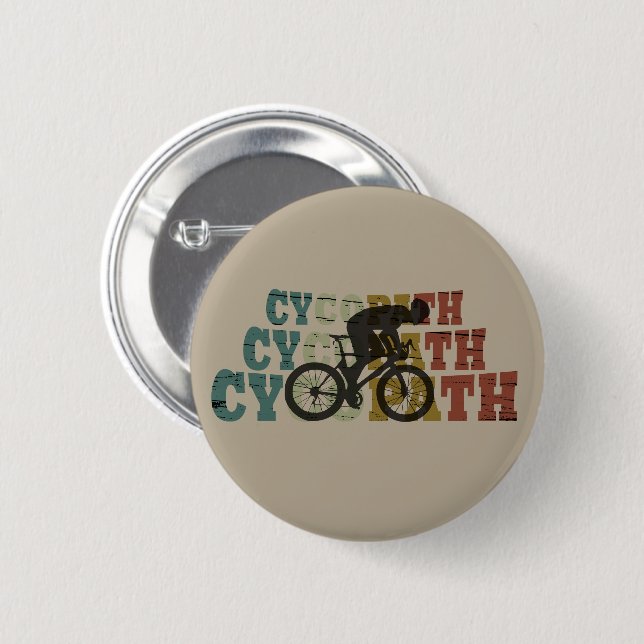 Cycopath funny cycling 6 cm round badge (Front & Back)